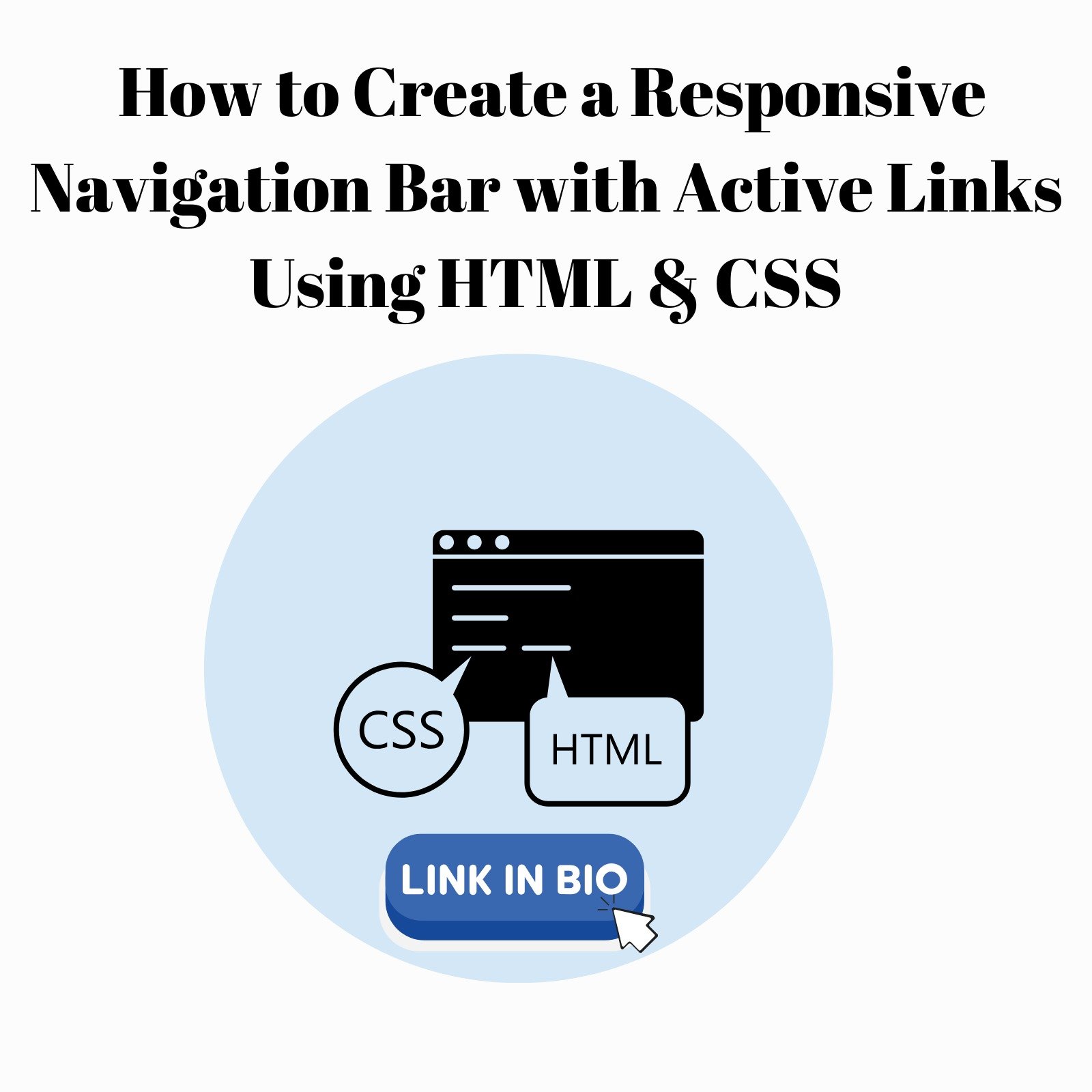 How to Create a Responsive Navigation Bar with Active Links Using HTML & CSS